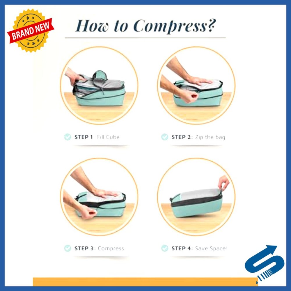 6-Piece Compression Packing Cube Set with Laundry… - image 5